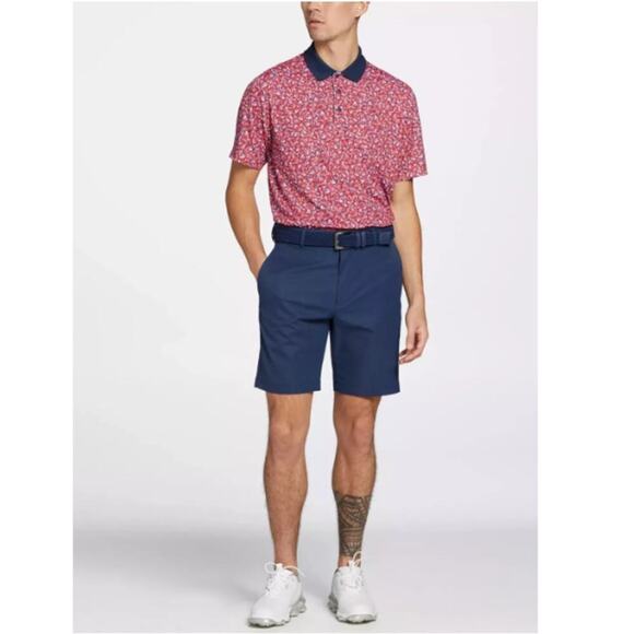 Walter Hagen Men's Red Performance USA Liberty Ditsy Golf Polo Shirt Size L - Picture 3 of 8